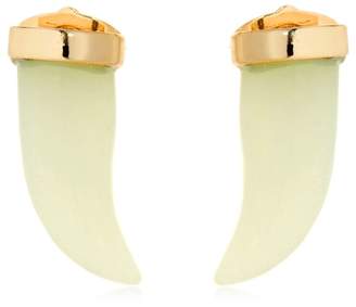 Iosselliani Horn-Shaped Jade Stud Earrings