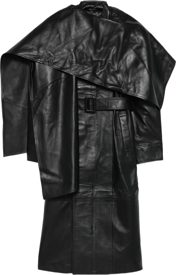 Ducie Nina wrap around belted leather coat