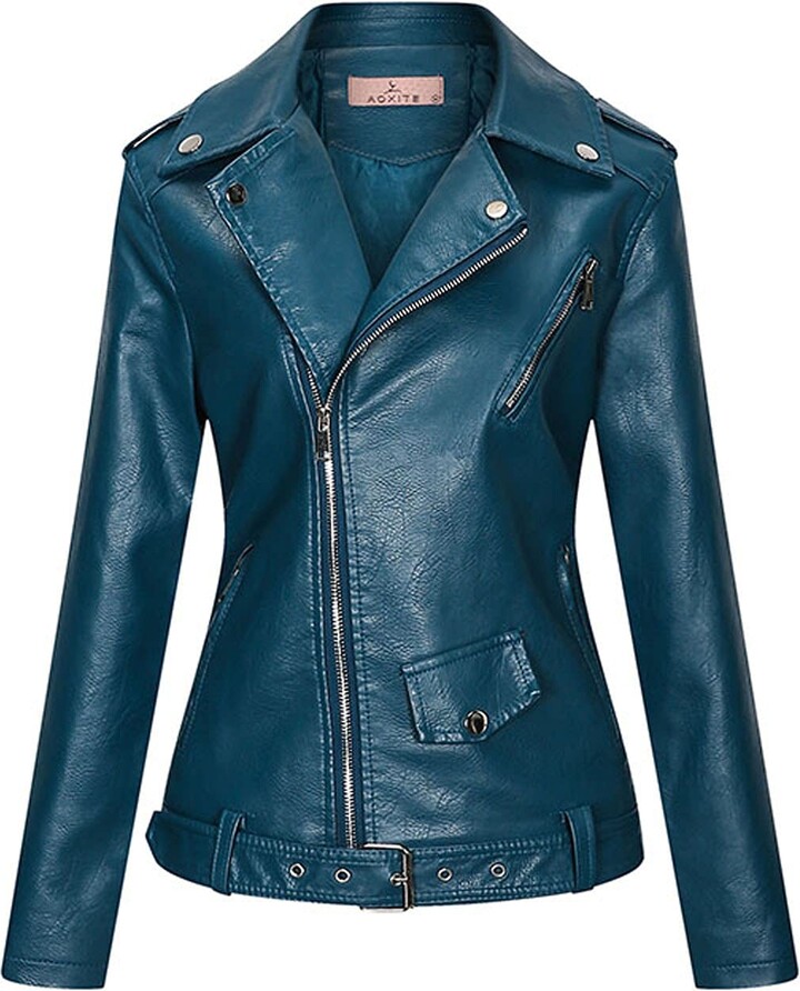 teal motorcycle jacket