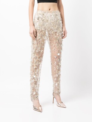 Jenny Packham Sequined Tapered Trousers