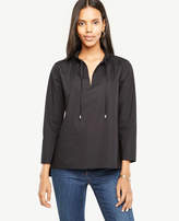Thumbnail for your product : Ann Taylor Petite Poplin Ruffle Tie Neck Top