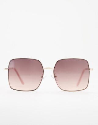 Skinnydip retro square sunglasses in smokey ombre