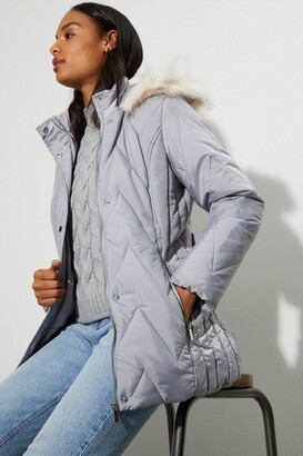 grey womens quilted jacket