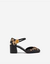 Thumbnail for your product : Dolce & Gabbana Dolce Gabbana Fabric Ankle-Strap Shoes With Embroidery