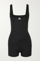 Thumbnail for your product : adidas Hyperglam Open-back Recycled Stretch Playsuit - Black