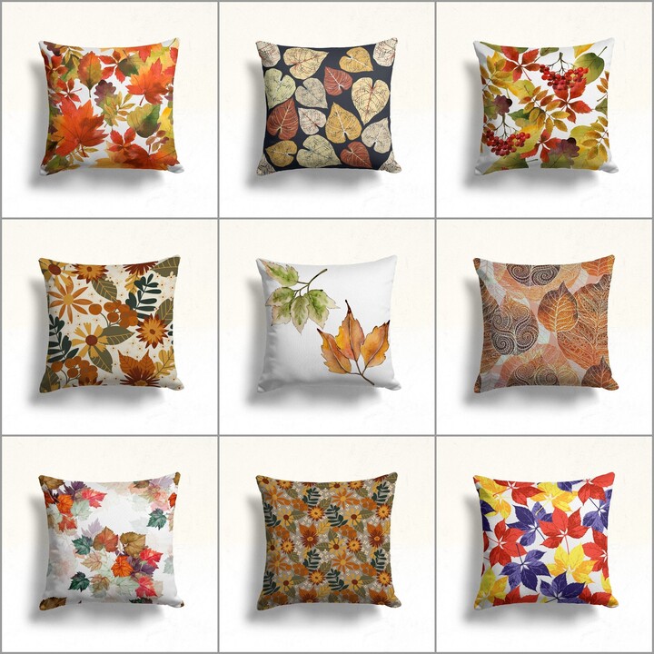 Etsy Dry Leaves Pillow Cover|Autumn Cushion Case|Fall Trend Throw Pillowtop|Decorative Case|Housewarming Farmhouse Outdoor Pillowcase