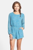 Thumbnail for your product : Mimichica Mimi Chica Print Open Back Romper (Juniors)