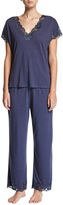Thumbnail for your product : Natori Zen Floral-Trim Short-Sleeve Pajama Set