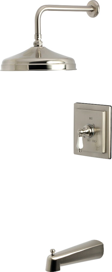 Kingston Brass KB6148PL Demure Single-Handle Pressure Balanced Tub and Shower Faucet, Brushed Nickel
