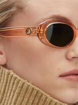 Thumbnail for your product : Linda Farrow Cara Oval Acetate Sunglasses - Peach