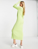 Thumbnail for your product : Weekday Riana ecovero knitted dress with zip through in green