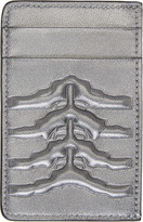 Thumbnail for your product : Alexander McQueen Silver Embossed Rib Cage Card Holder