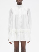 Thumbnail for your product : Aje Pavillion Pleated-cotton Mini Shirt Dress