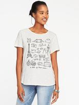 Thumbnail for your product : Old Navy EveryWear Graphic Curved-Hem Tee for Women