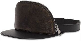 Burberry Leather Zip-Pocket Visor