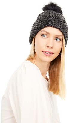 UGG Boucle Knit Cuff Hat with Faux Fur Pom - ShopStyle