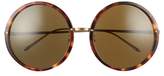 Thumbnail for your product : Linda Farrow 61mm Round 18 Karat Gold Trim Sunglasses