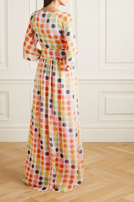 Eywasouls Malibu Liliane Printed Chiffon Maxi Dress - Peach