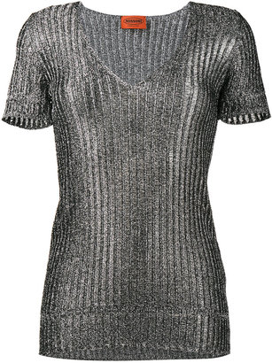 Missoni metallic knitted top