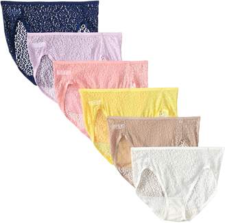 Fruit of the Loom Women's 6-Pack All Over Lace Hi-Cut Panty