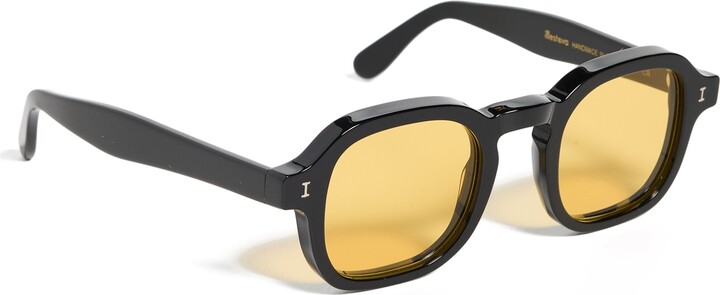 Illesteva Washington Black Sunglasses with Honey Flat See Through