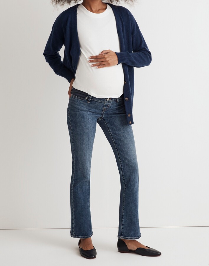 Madewell The Maternity Side-Panel Kick Out Crop Jeans in Arlen Wash