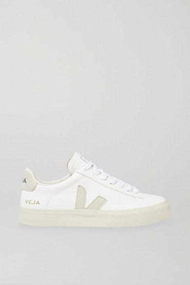 Veja Net Sustain Campo Leather And Vegan Suede Sneakers - White - ShopStyle