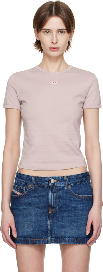 Diesel Taupe T-Uncutie-Long-D T-shirt