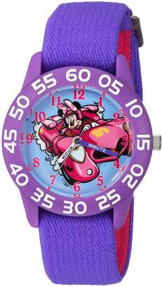 Disney Girl's 'Minnie Mouse' Quartz Plastic and Nylon Casual Watch, Color: (Model: WDS000216)