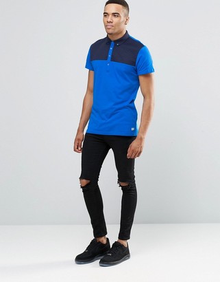 Jack and Jones Polo Shirt with Quilted Yoke Panel
