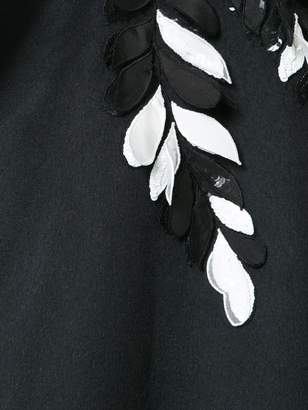 Oscar de la Renta sequinned flower embroidered coat