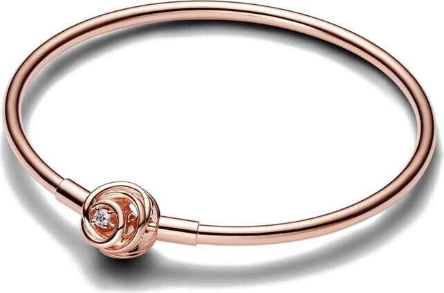 Pandora Moments 14K Rose Gold Plated Bangle Bracelet ShopStyle