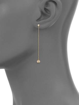 Casa Reale Disc on Chain Diamond and 14K Yellow Gold Ear Duster Earrings