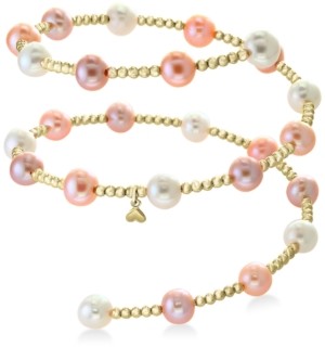 Effy White Cultured Freshwater Pearl (7mm) Coil Bracelet in 14k Gold (also in Multicolor Cultured Freshwater Pearl)