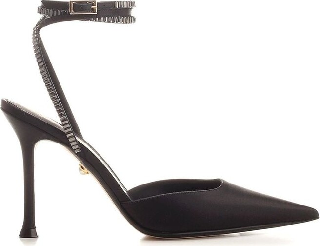 Alevi Milano Crystal Strap Satin Pumps