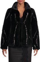 Thumbnail for your product : Monique Lhuillier Mink Fur Jacket With Sequins