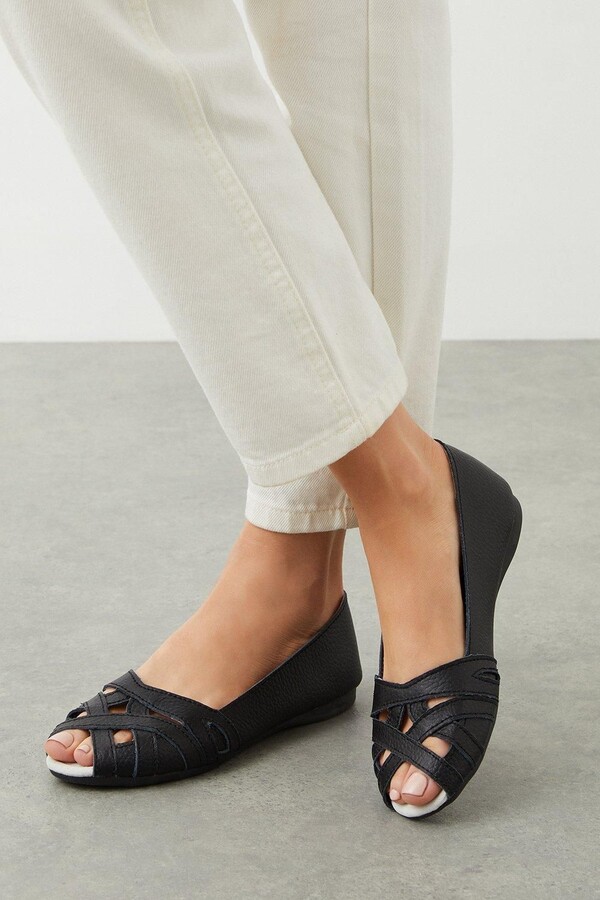 Lily Tab Detail Ballet Flats ShopStyle