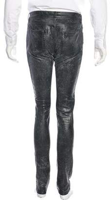 Faith Connexion Distressed Wax-Coated Jeans