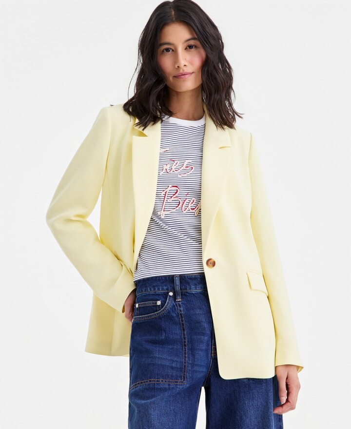 On 34th Women's Relaxed Crepe Blazer Macy's Exclusive
