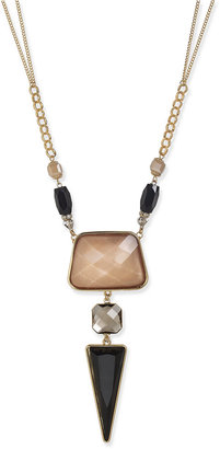 INC International Concepts Gold-Tone Geometric Stone Pendant Necklace, Only at Macy's