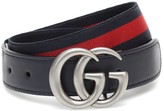 Thumbnail for your product : Gucci Children GG leather-trimmed belt