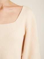Thumbnail for your product : KHAITE Lynette Balloon Sleeve Ribbed Knit Wool Sweater - Womens - Ivory