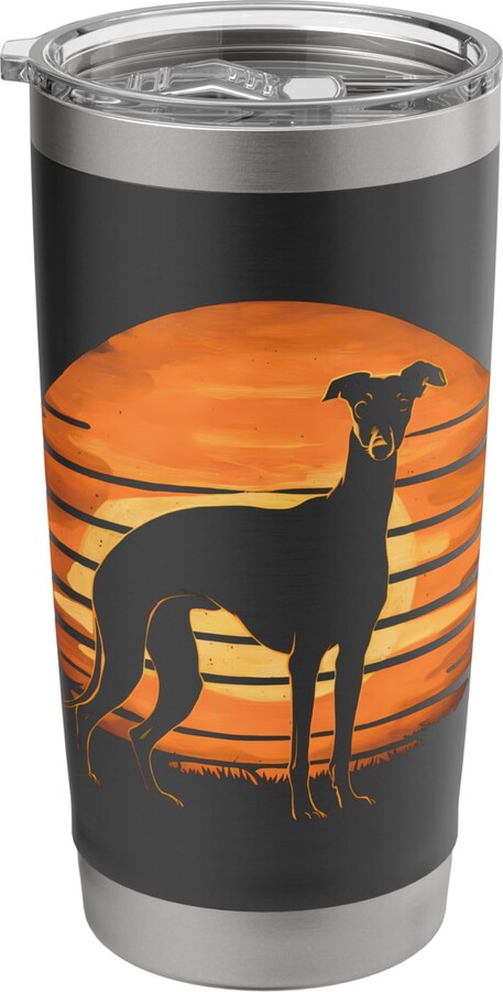 Retro Vintage Italian Greyhound Dog Designs Retro Sunset Design Italian Greyhound Dog Stainless Steel Insulated Tumbler