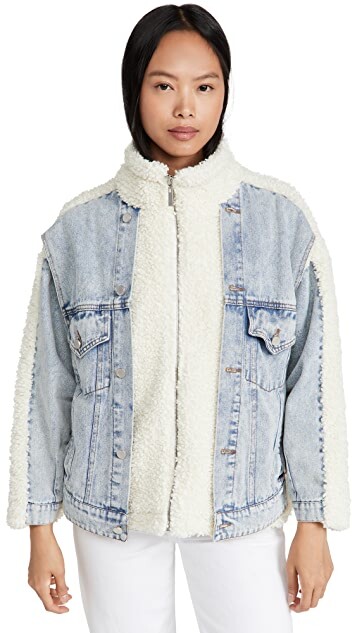 oversized lined denim jacket