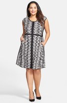 Thumbnail for your product : Nic+Zoe 'Pebble Pieced' Knit Twirl Dress (Plus Size)