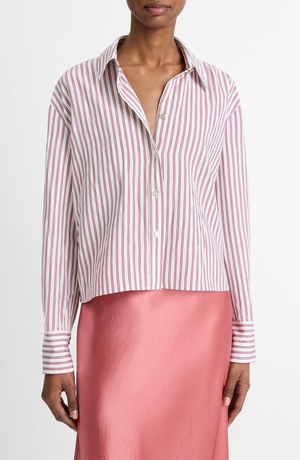 Vince Till Stripe Crop Shirt