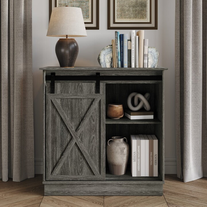 Castle Place Vintage Sideboard Buffet Cabinet, Dark Grey