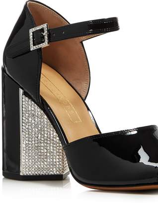 Marc Jacobs Women's Kasia Embellished Patent Leather Block Heel Sandals
