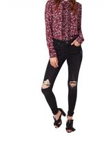 Thumbnail for your product : Miss Selfridge Lizzie Washed Black Busted Knee