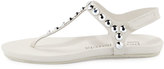 Thumbnail for your product : Pedro Garcia Judith Jeweled T-Strap Sandal, Chalk